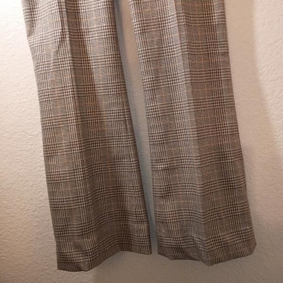 Chico's Plaid Pants Brown Neutrals Metallic Accents size 14/16 - Picture 4 of 16